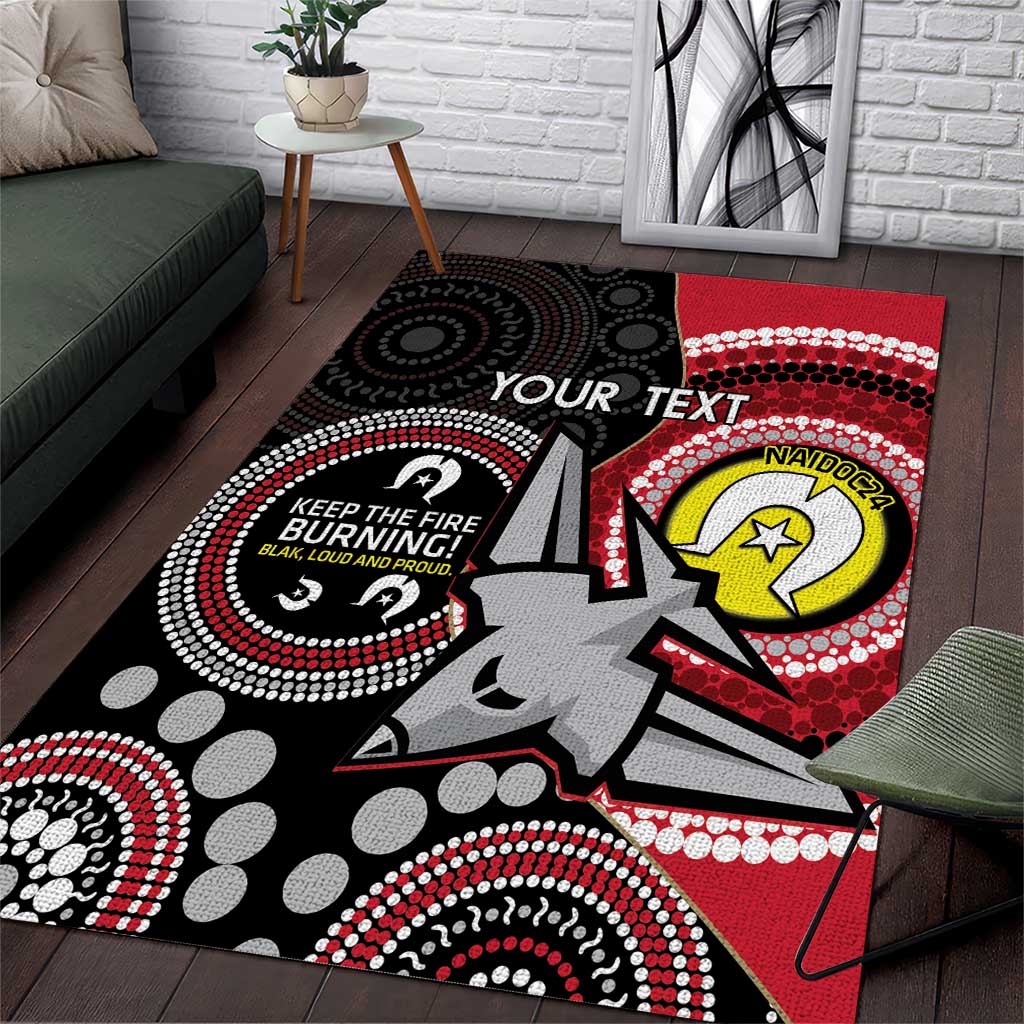 Custom AFL Essendon NAIDOC Week Area Rug Keep The Fire Burning Indigenous Art