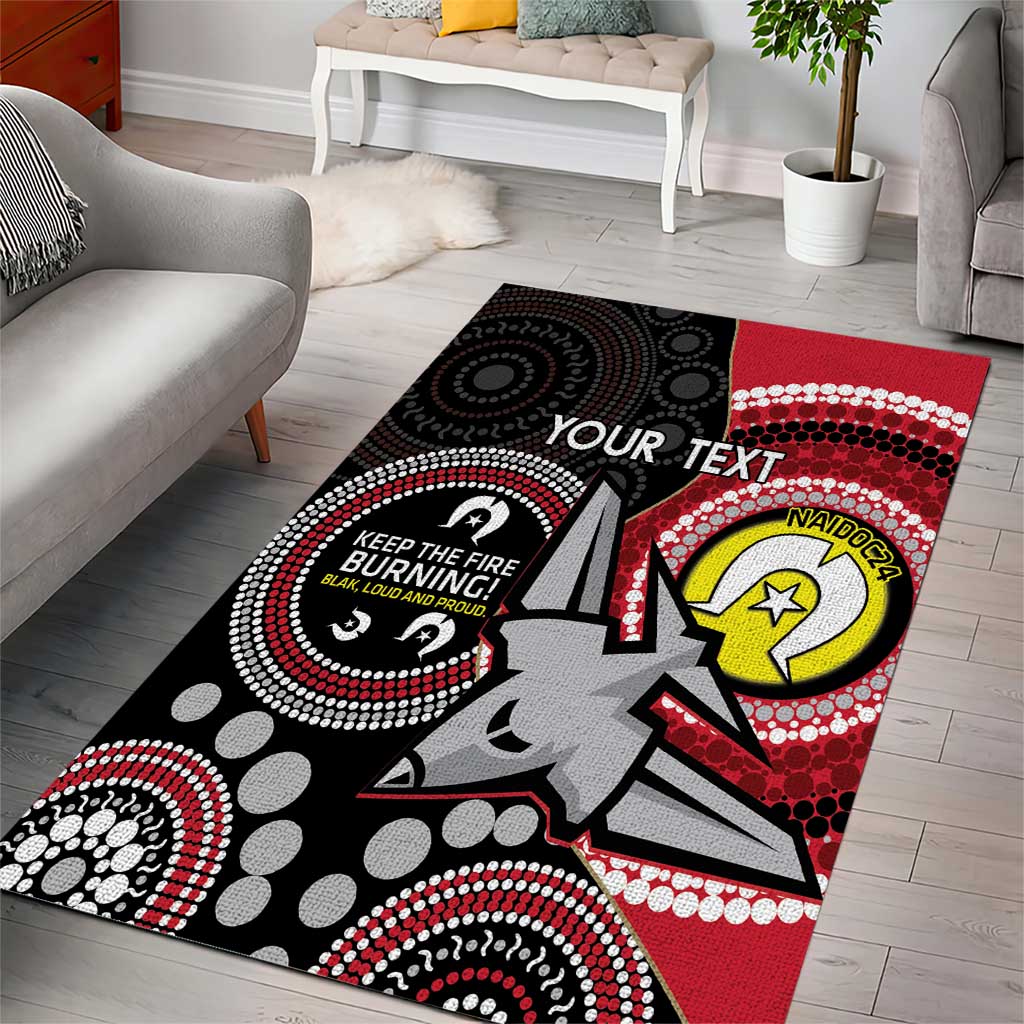 Custom AFL Essendon NAIDOC Week Area Rug Keep The Fire Burning Indigenous Art