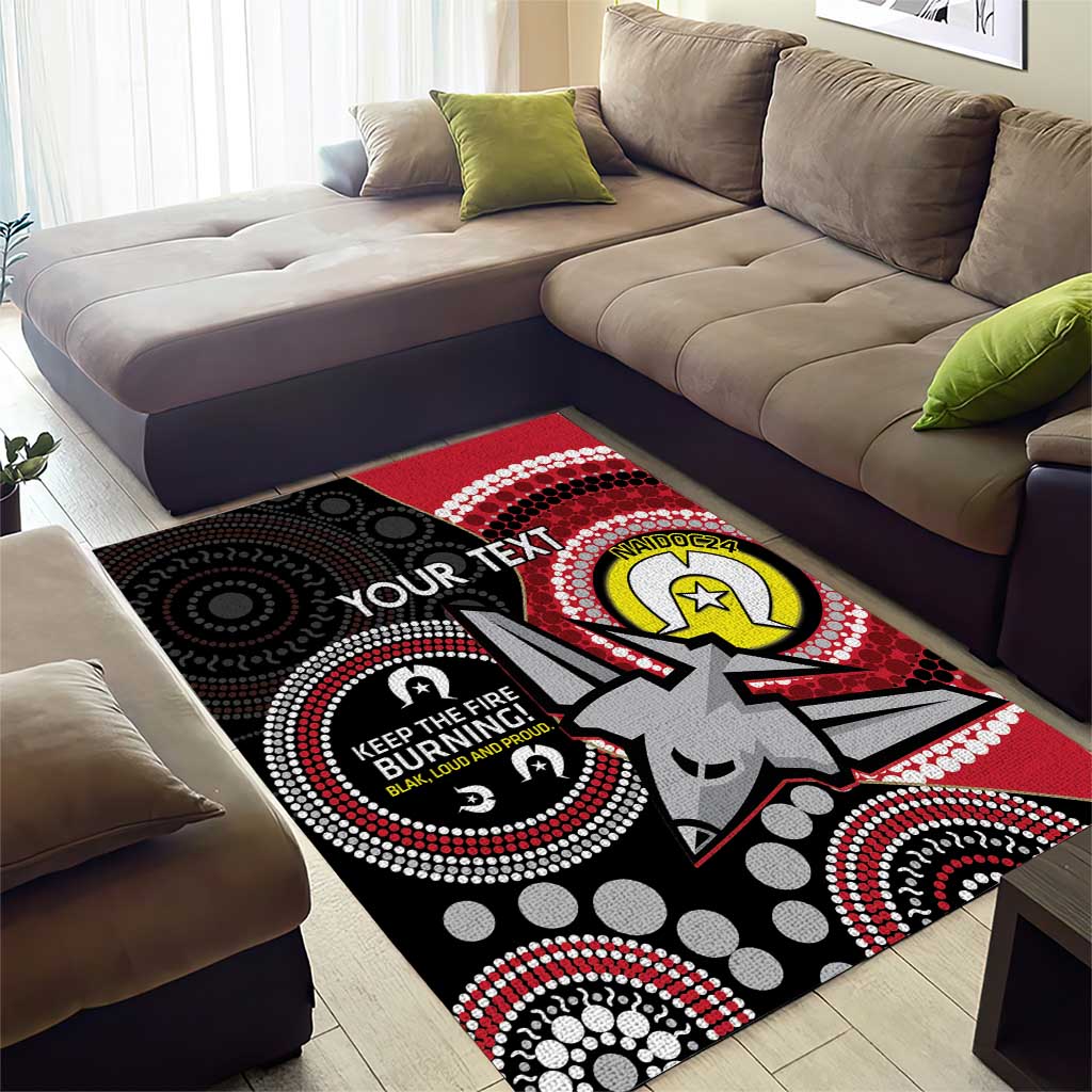 Custom AFL Essendon NAIDOC Week Area Rug Keep The Fire Burning Indigenous Art