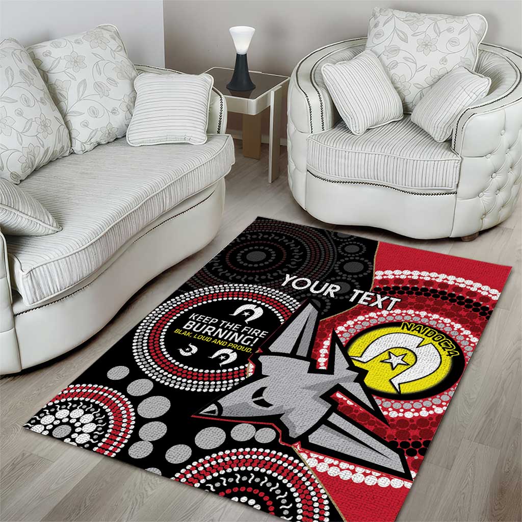 Custom AFL Essendon NAIDOC Week Area Rug Keep The Fire Burning Indigenous Art