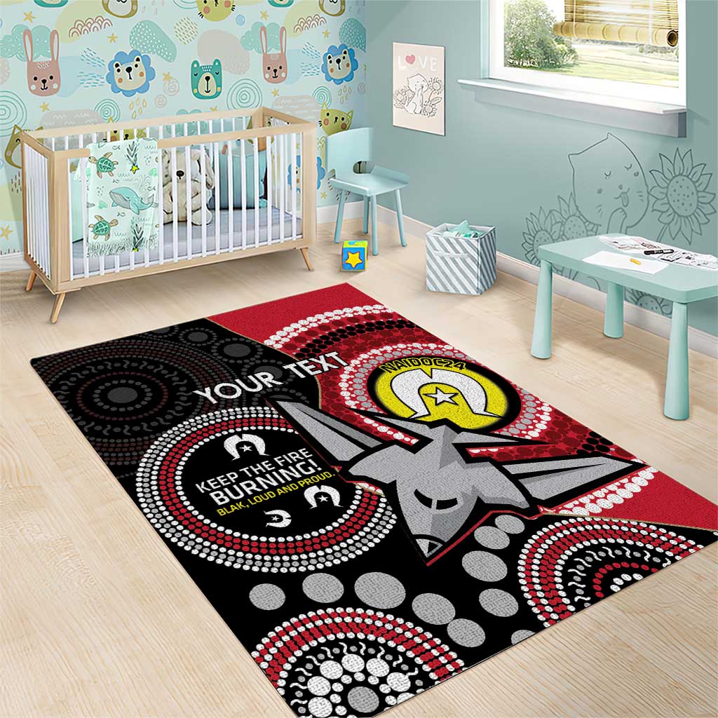 Custom AFL Essendon NAIDOC Week Area Rug Keep The Fire Burning Indigenous Art