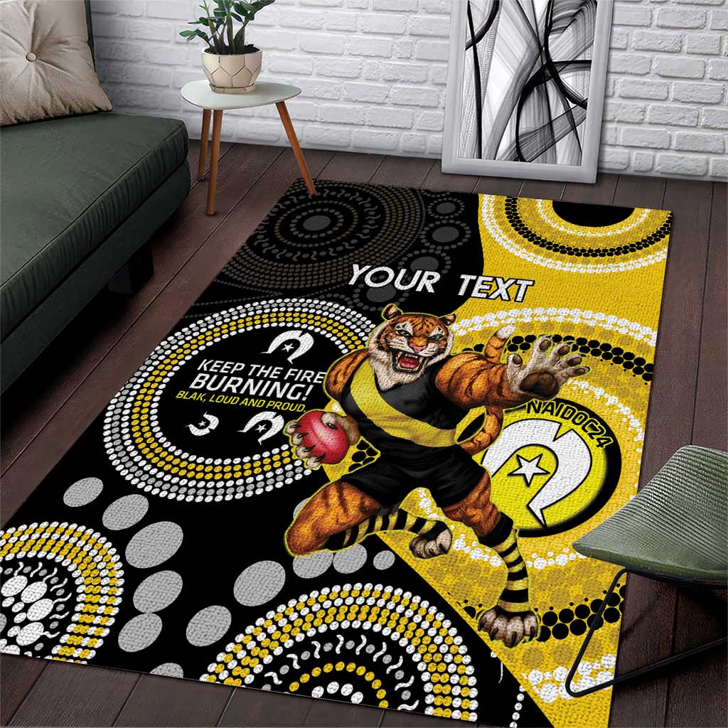 Custom AFL Richmond NAIDOC Week Area Rug Keep The Fire Burning Indigenous Art