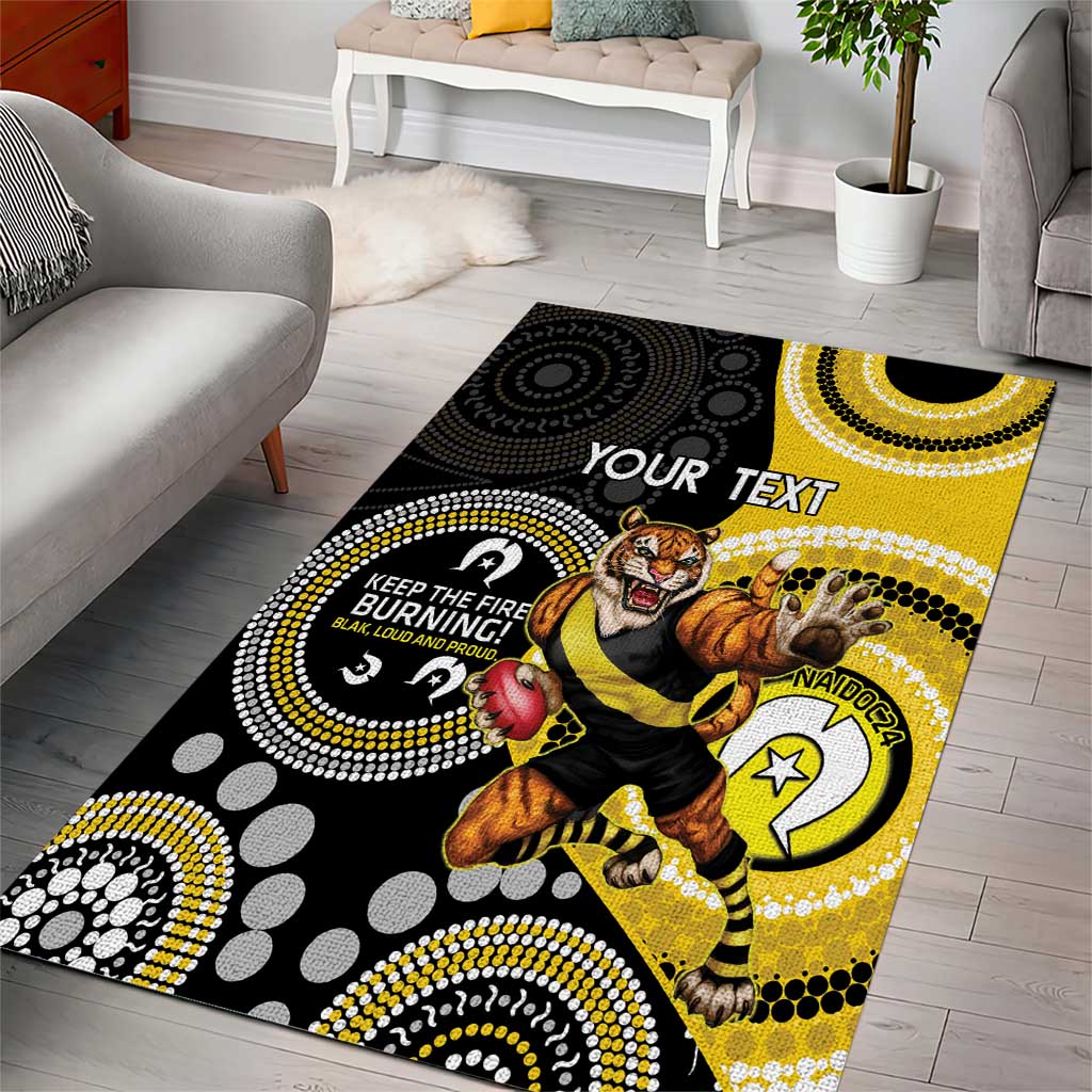 Custom AFL Richmond NAIDOC Week Area Rug Keep The Fire Burning Indigenous Art