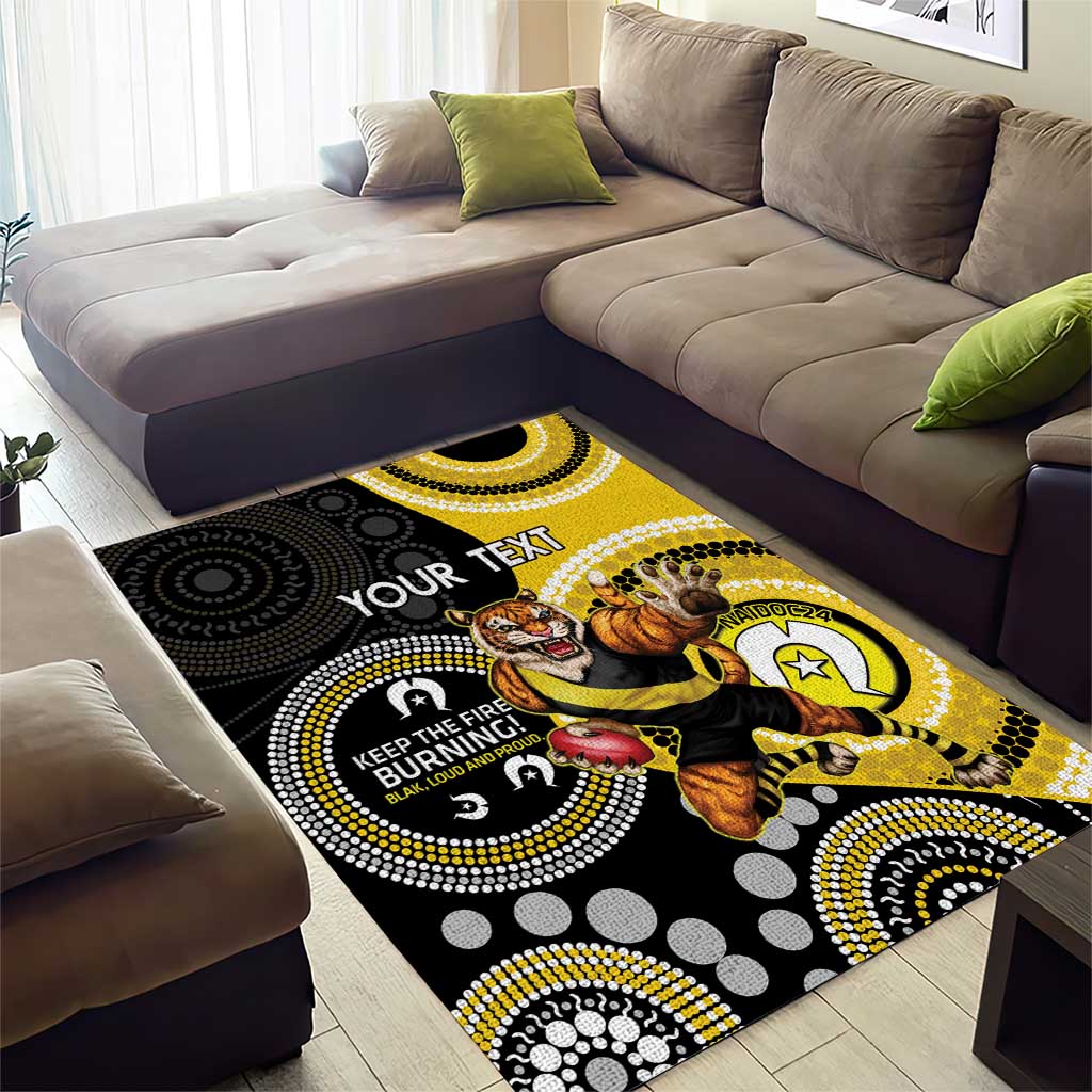 Custom AFL Richmond NAIDOC Week Area Rug Keep The Fire Burning Indigenous Art