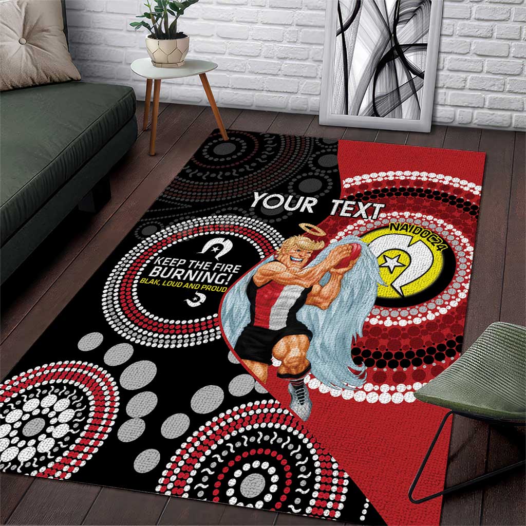 Custom AFL St Kilda NAIDOC Week Area Rug Keep The Fire Burning Indigenous Art