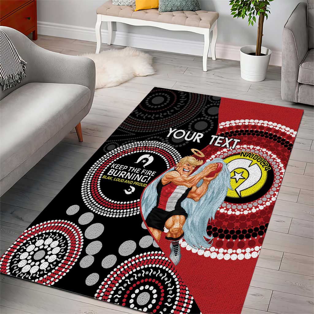 Custom AFL St Kilda NAIDOC Week Area Rug Keep The Fire Burning Indigenous Art