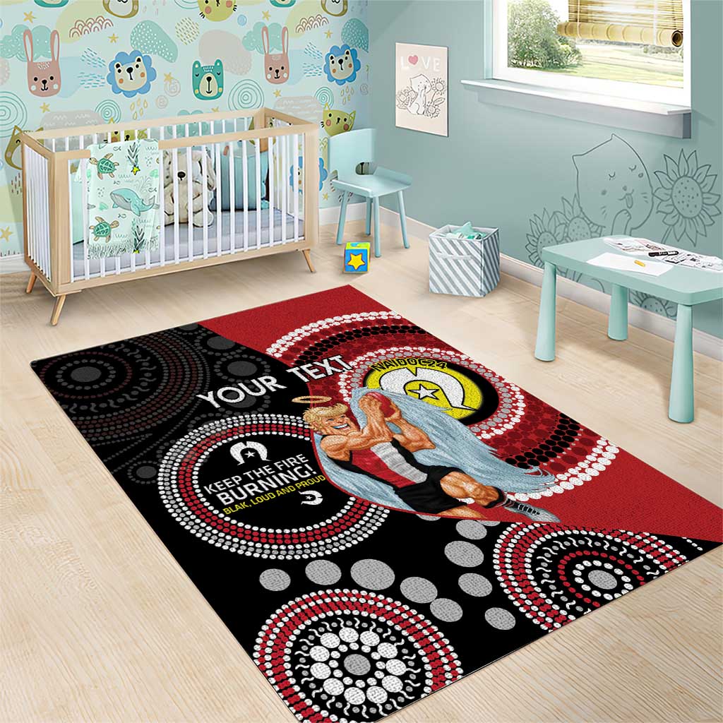 Custom AFL St Kilda NAIDOC Week Area Rug Keep The Fire Burning Indigenous Art