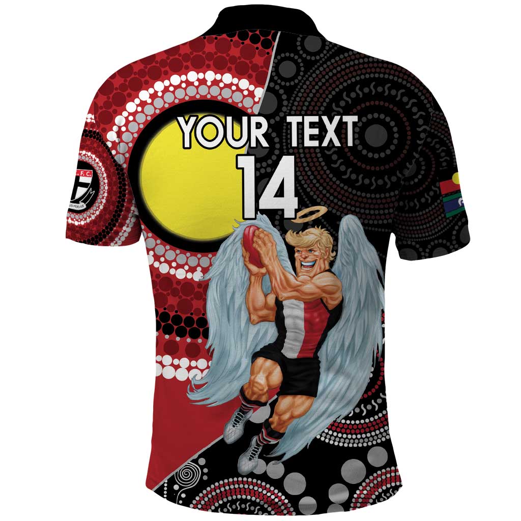 Custom AFL St Kilda NAIDOC Week Polo Shirt Keep The Fire Burning Indigenous Art