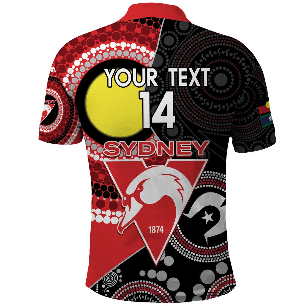 Custom AFL Swans NAIDOC Week Polo Shirt Keep The Fire Burning Indigenous Art