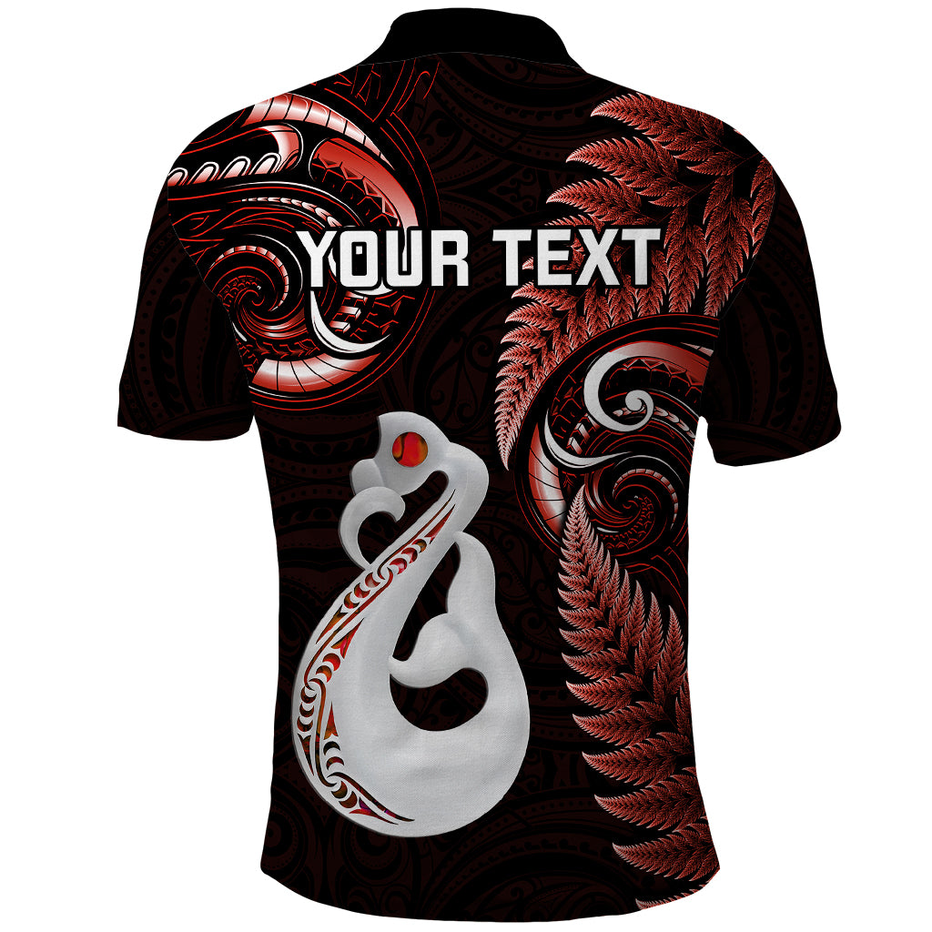 personalised-new-zealand-polo-shirt-aotearoa-silver-fern-with-manaia-maori-unique-red