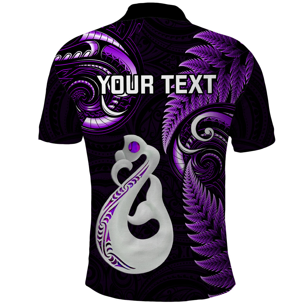 personalised-new-zealand-polo-shirt-aotearoa-silver-fern-with-manaia-maori-unique-purple