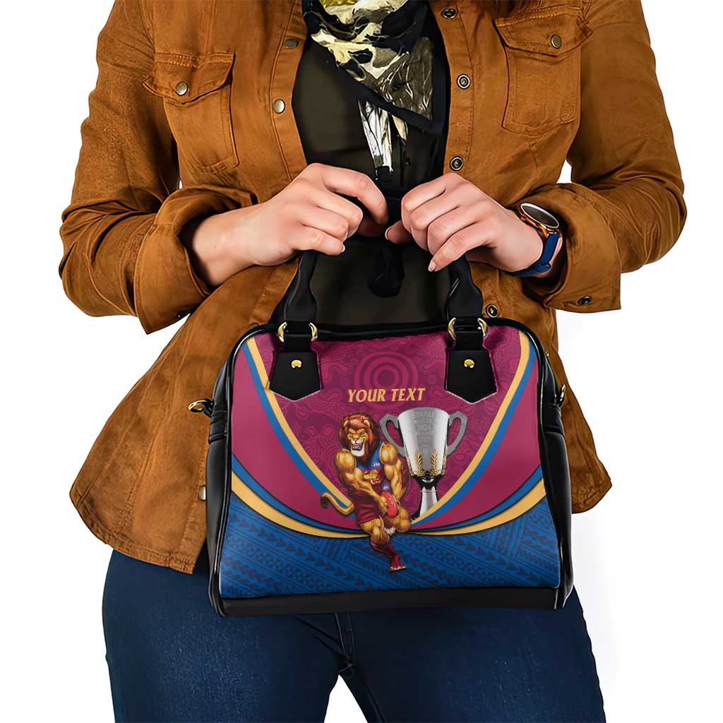 Personalised AFL Brisbane Lions Shoulder Handbag 2024 We Are The Champions - Trophy Style