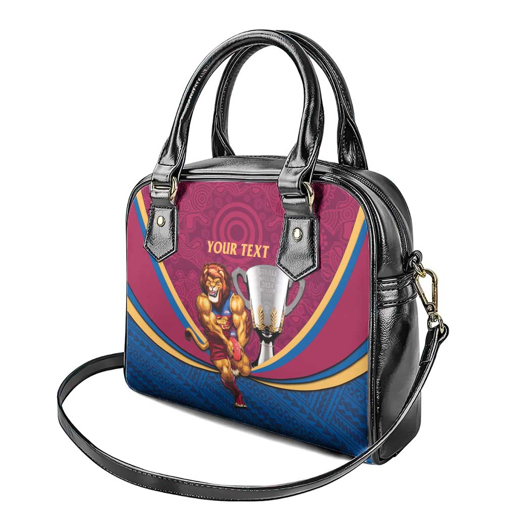 Personalised AFL Brisbane Lions Shoulder Handbag 2024 We Are The Champions - Trophy Style