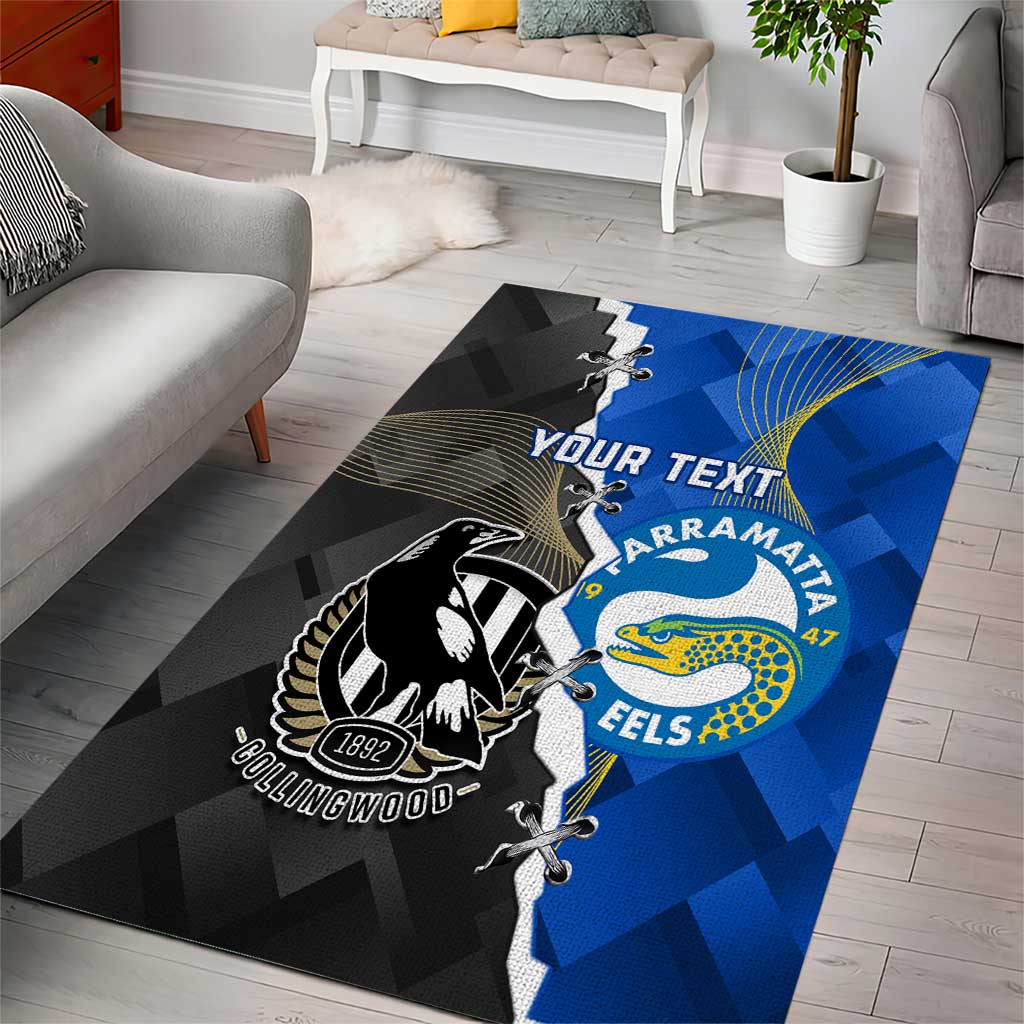 Custom Magpies Football And Eels Rugby Area Rug Dynamic Style