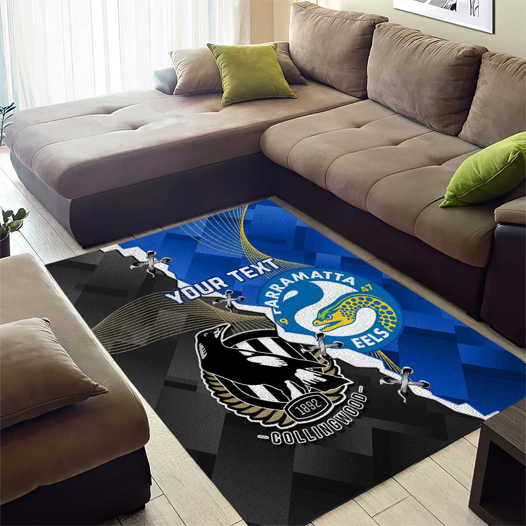 Custom Magpies Football And Eels Rugby Area Rug Dynamic Style