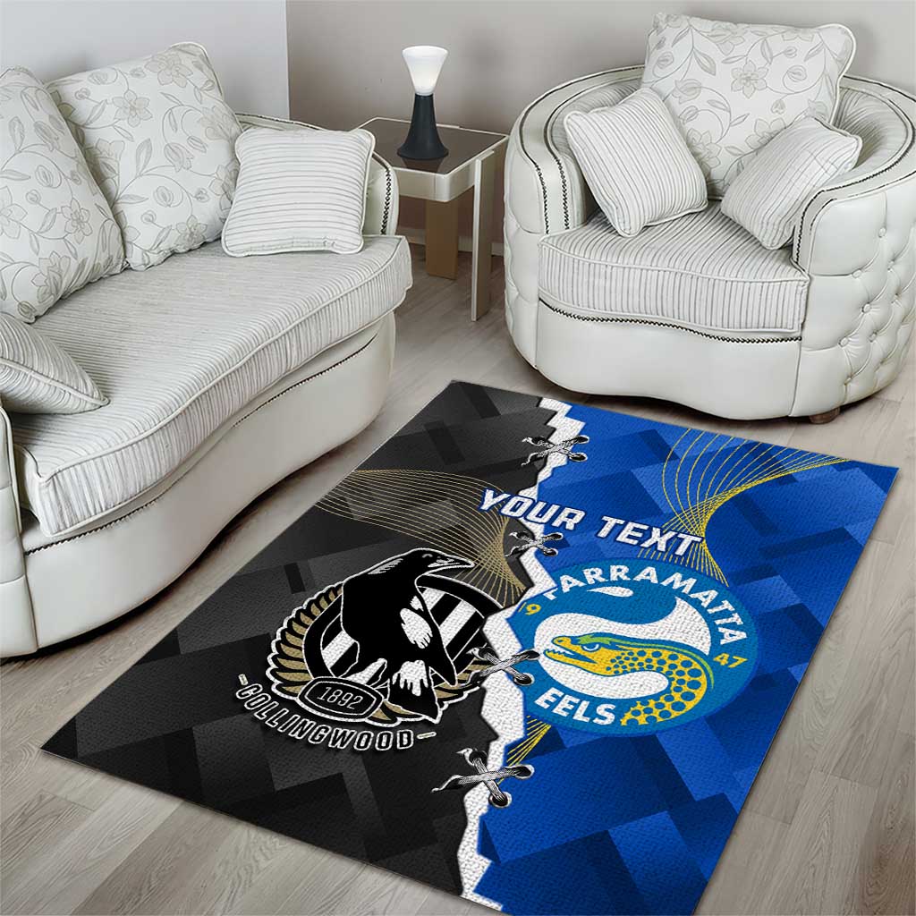 Custom Magpies Football And Eels Rugby Area Rug Dynamic Style