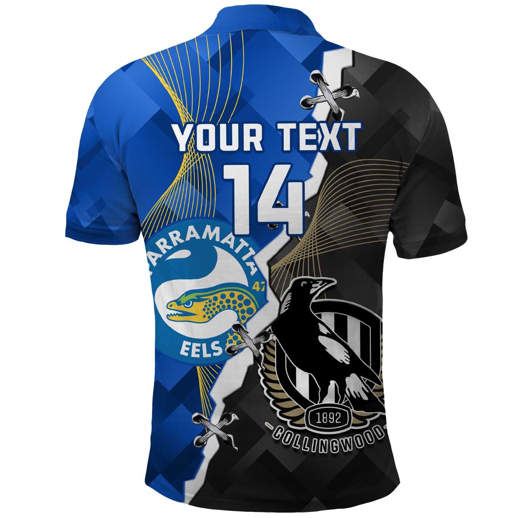 Custom Magpies Football And Eels Rugby Polo Shirt Dynamic Style