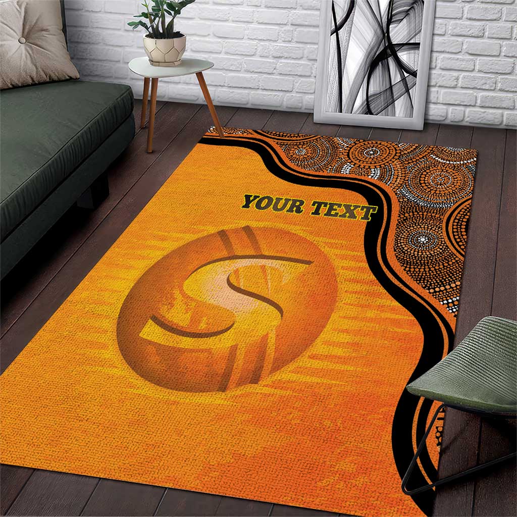 Custom Perth Scorchers Area Rug Indigenous Art - Grunge Style