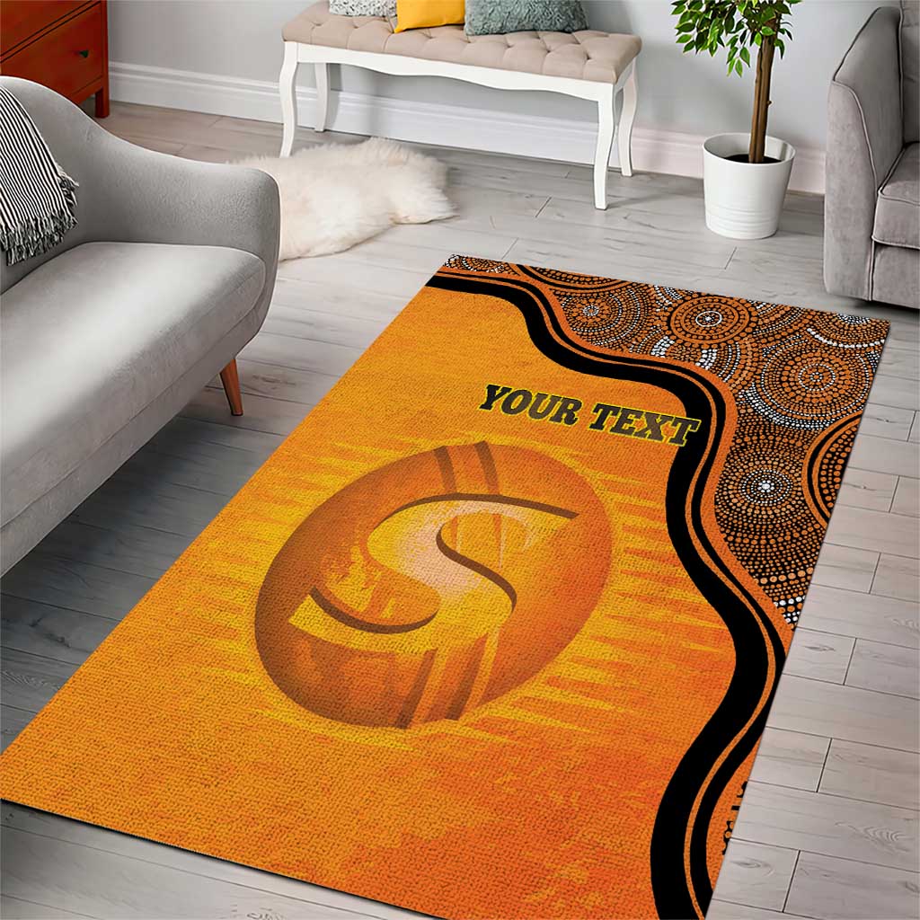 Custom Perth Scorchers Area Rug Indigenous Art - Grunge Style