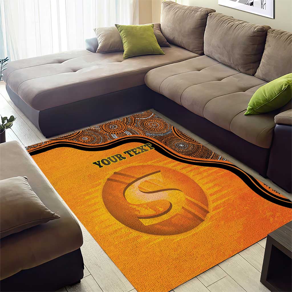 Custom Perth Scorchers Area Rug Indigenous Art - Grunge Style