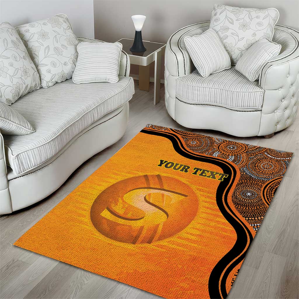 Custom Perth Scorchers Area Rug Indigenous Art - Grunge Style