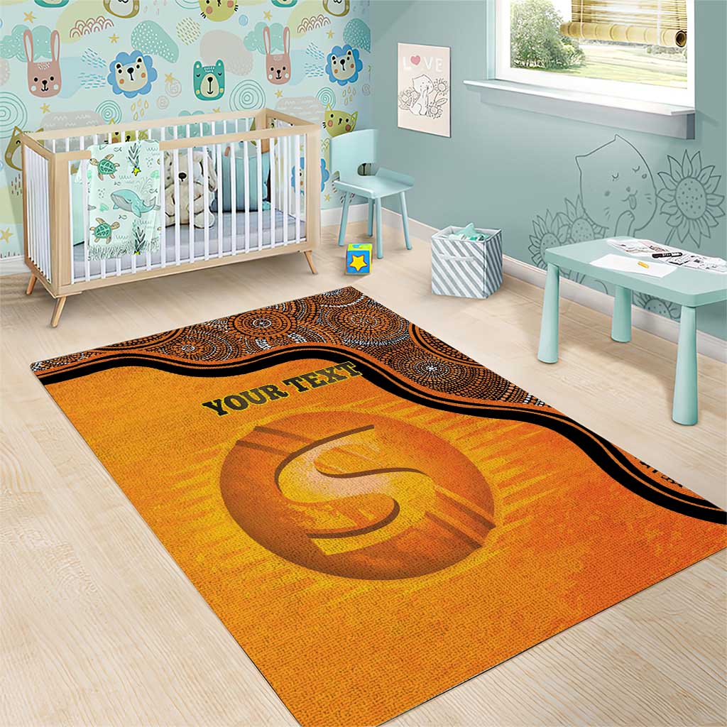 Custom Perth Scorchers Area Rug Indigenous Art - Grunge Style