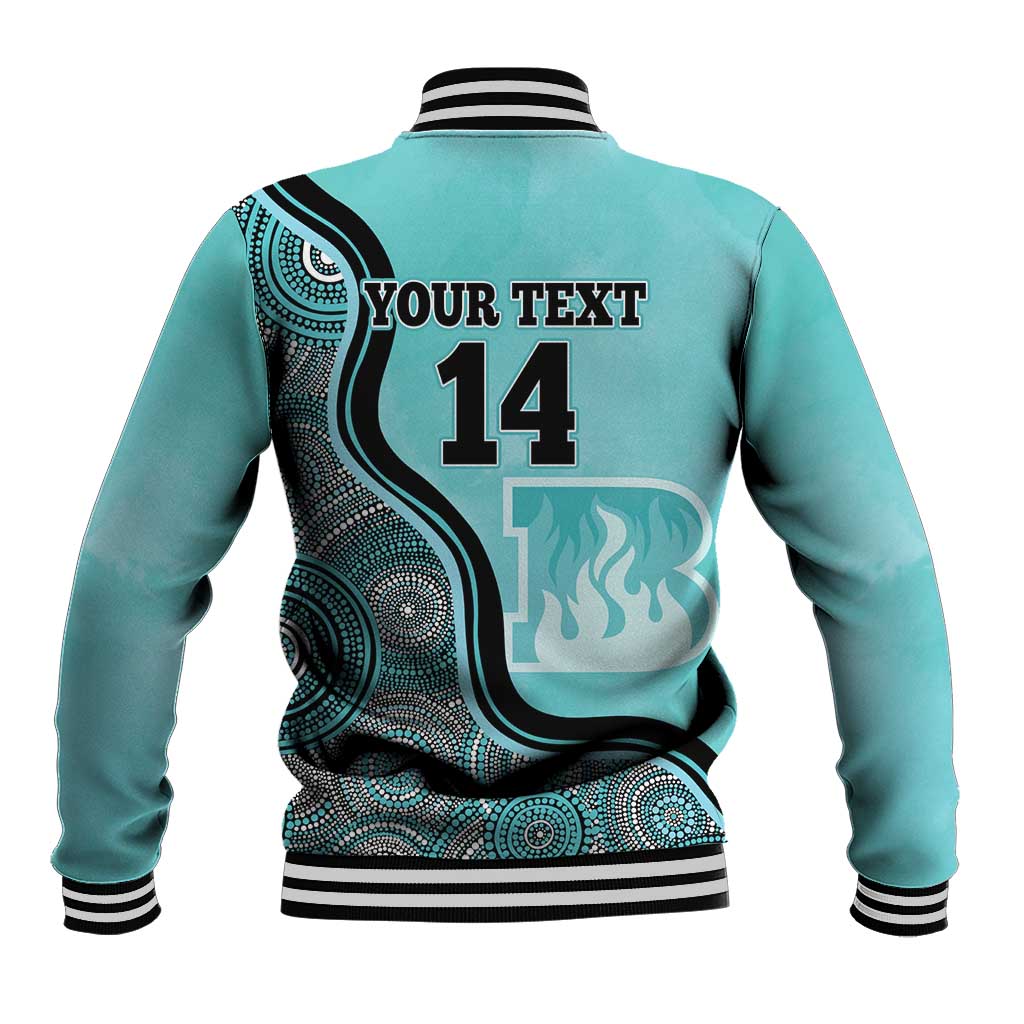 Custom Brisbane Heat Baseball Jacket Indigenous Art - Grunge Style