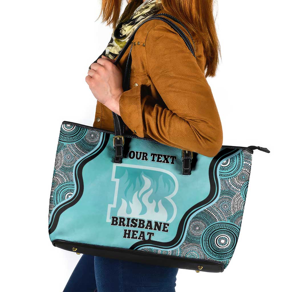 Custom Brisbane Heat Leather Tote Bag Indigenous Art - Grunge Style