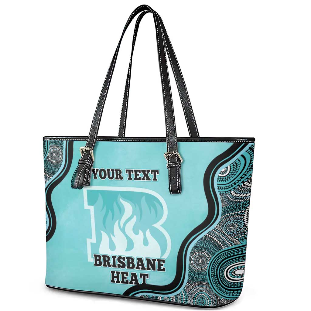 Custom Brisbane Heat Leather Tote Bag Indigenous Art - Grunge Style