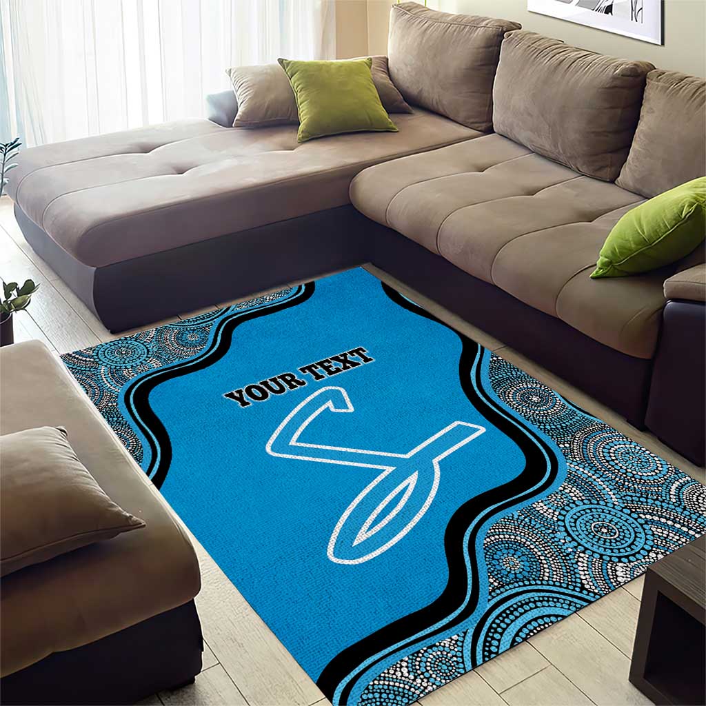 Custom Adelaide Strikers Area Rug Indigenous Art - Grunge Style