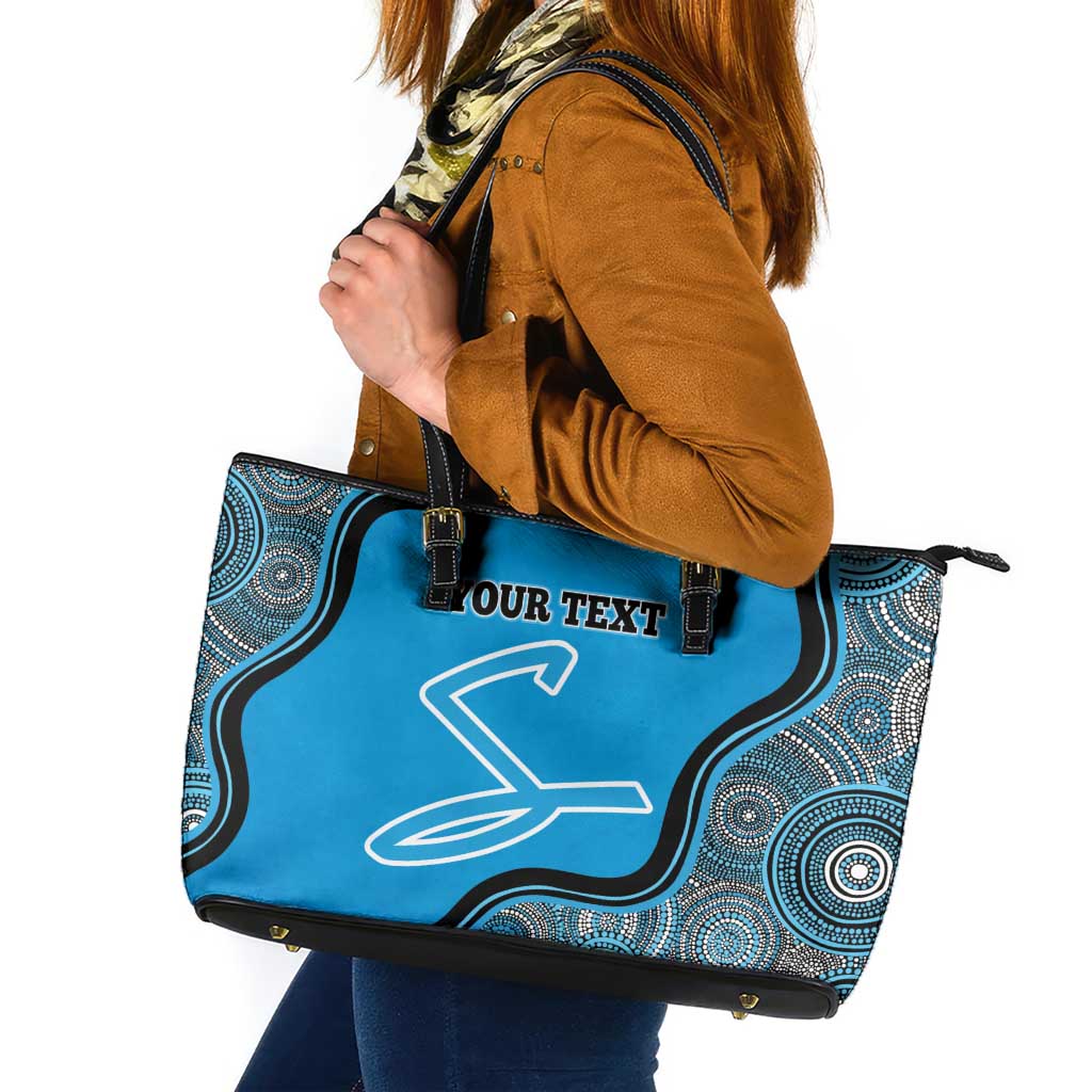 Custom Adelaide Strikers Leather Tote Bag Indigenous Art - Grunge Style