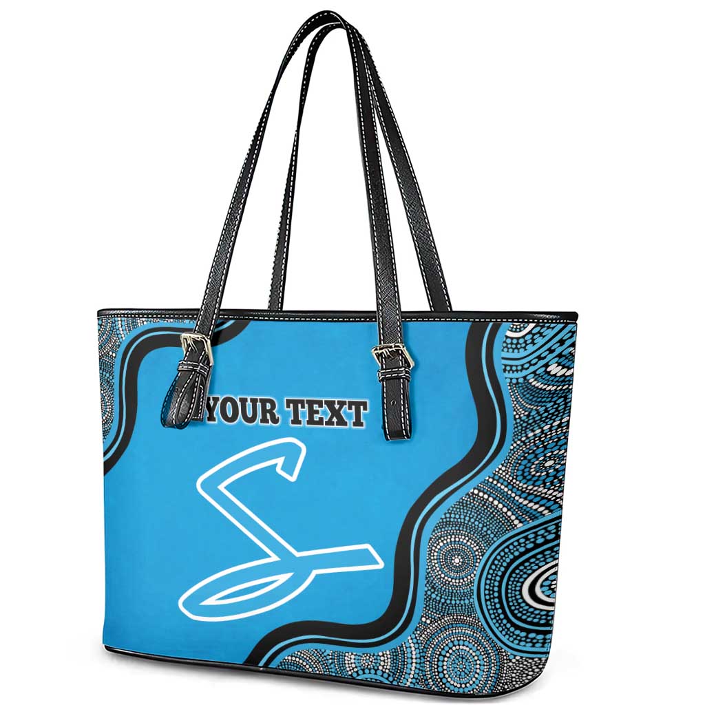 Custom Adelaide Strikers Leather Tote Bag Indigenous Art - Grunge Style