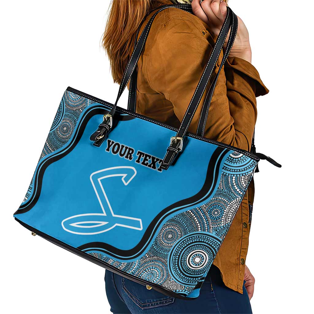 Custom Adelaide Strikers Leather Tote Bag Indigenous Art - Grunge Style