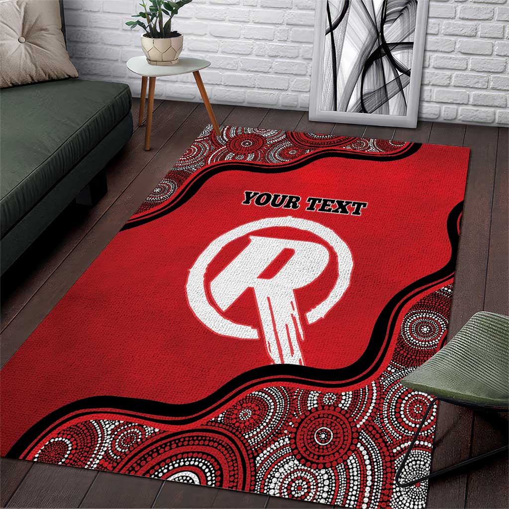 Custom Melbourne Renegades Area Rug Indigenous Art - Grunge Style