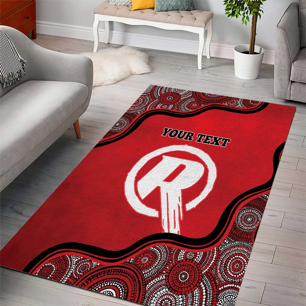 Custom Melbourne Renegades Area Rug Indigenous Art - Grunge Style