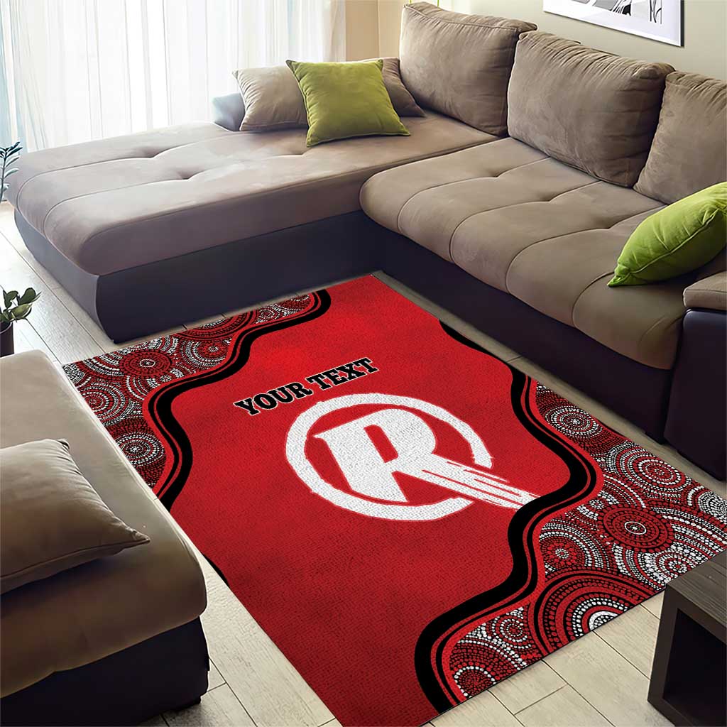 Custom Melbourne Renegades Area Rug Indigenous Art - Grunge Style