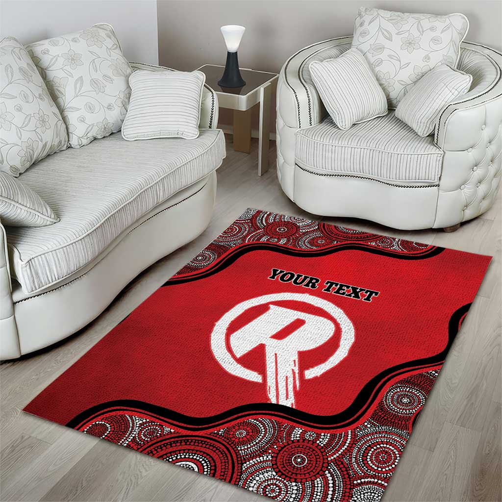 Custom Melbourne Renegades Area Rug Indigenous Art - Grunge Style