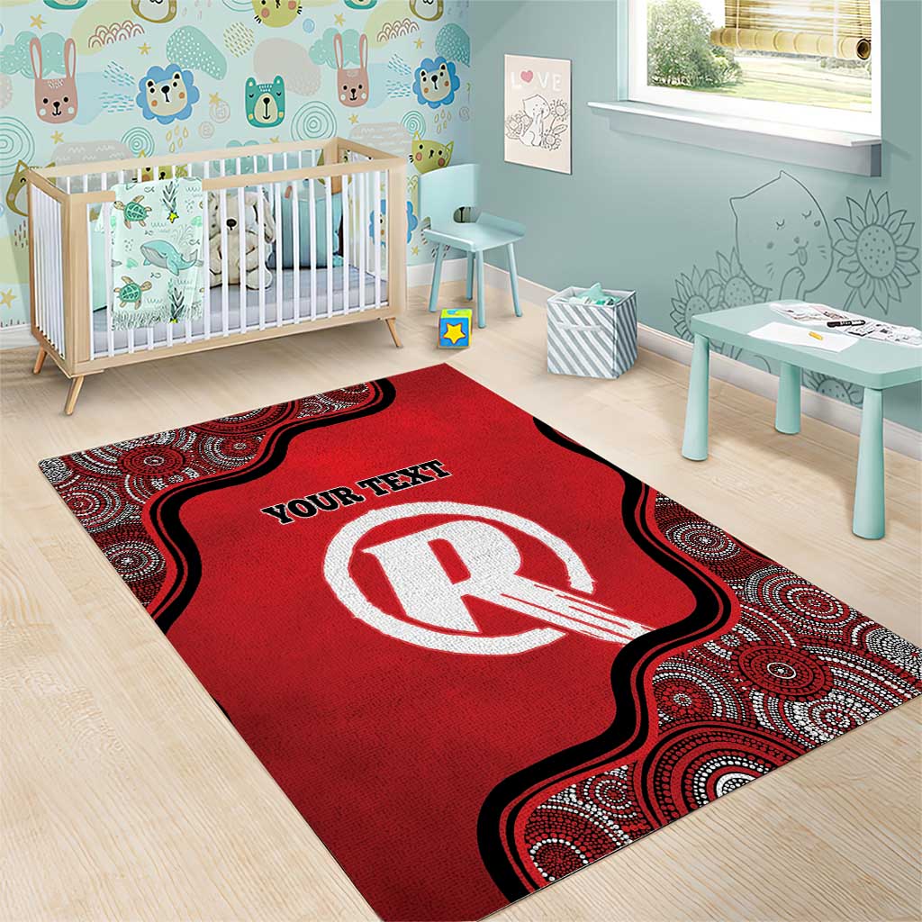 Custom Melbourne Renegades Area Rug Indigenous Art - Grunge Style