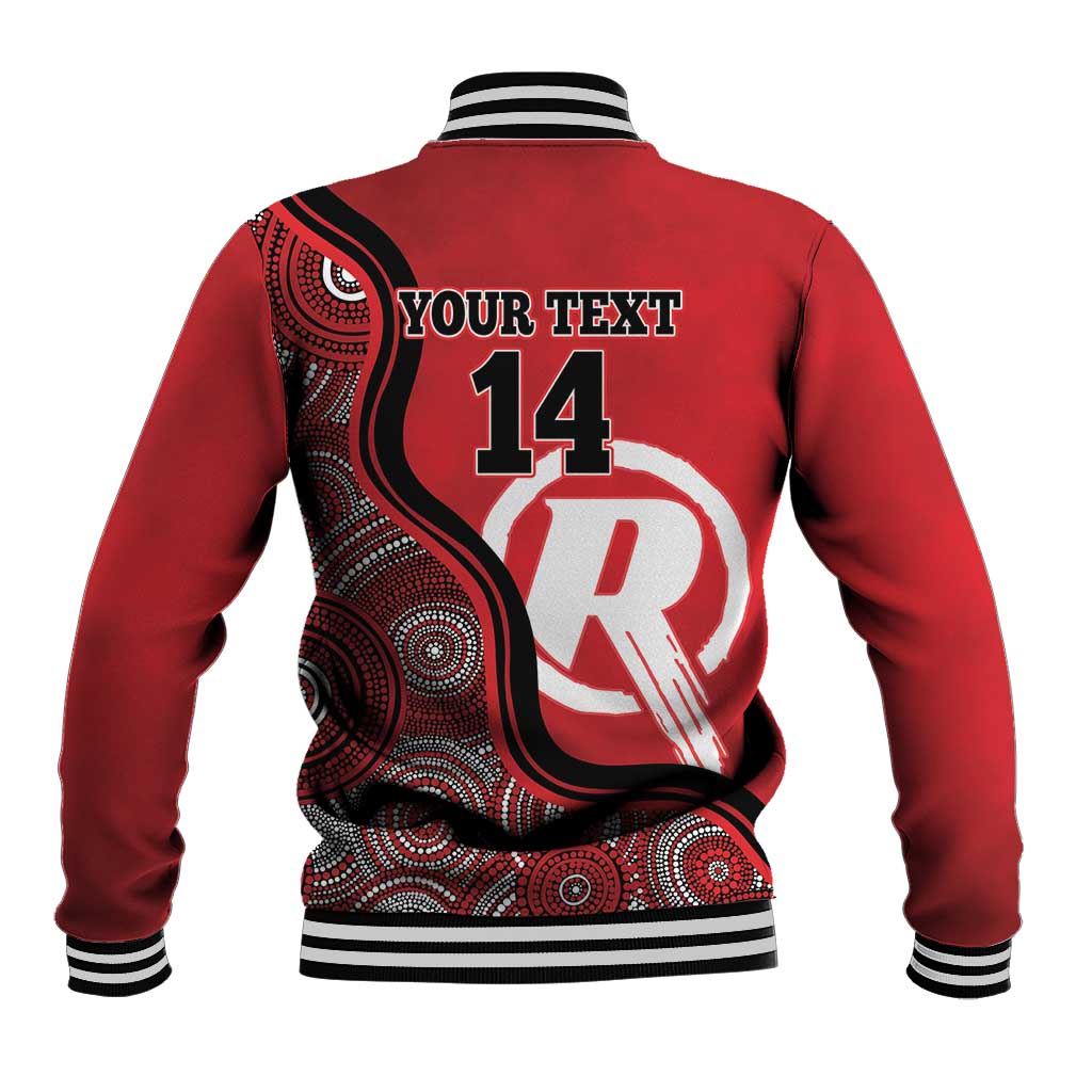 Custom Melbourne Renegades Baseball Jacket Indigenous Art - Grunge Style