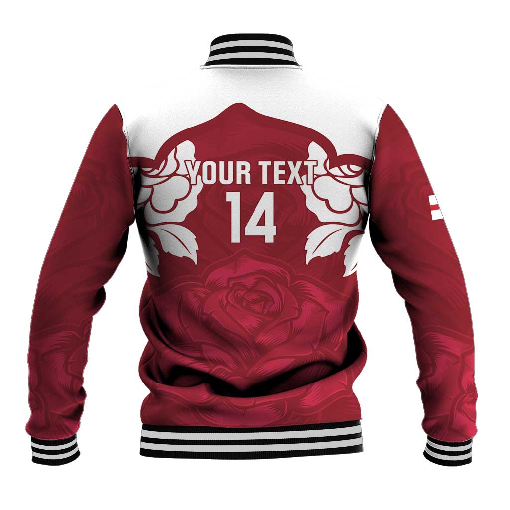 Custom England Rugby 2025 Baseball Jacket Go Champions Red Rose