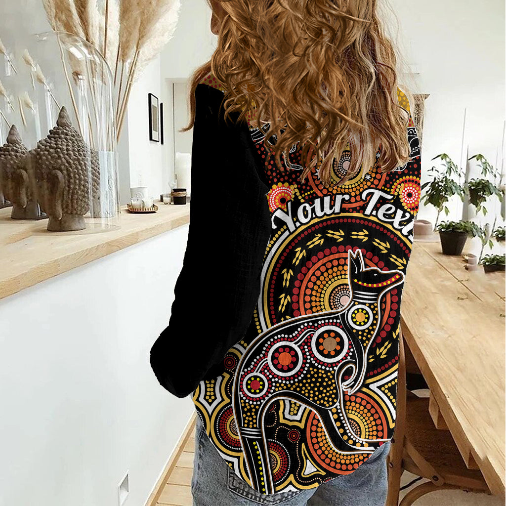 Personalised Australian Astrology Women Casual Shirt Aboriginal Kangaroo Zodiac Sign LT14