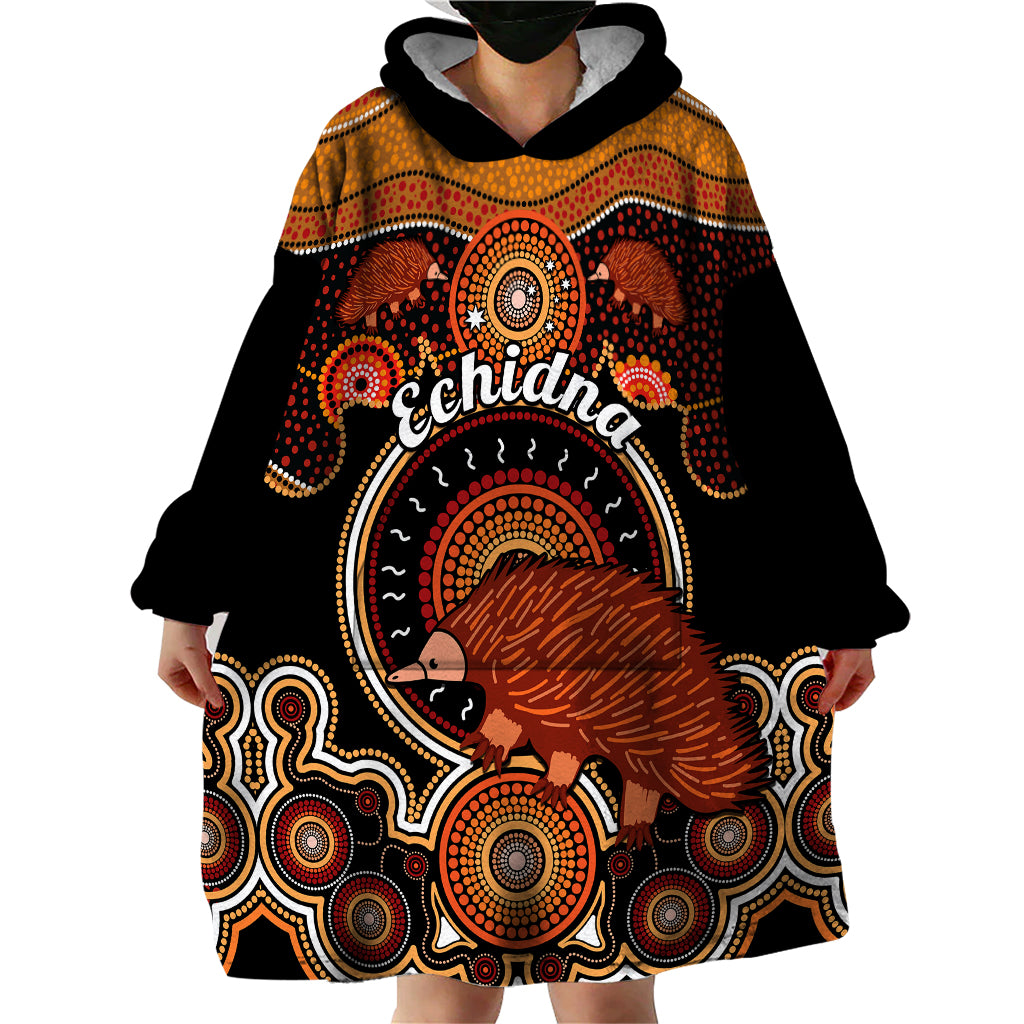 personalised-australian-astrology-wearable-blanket-hoodie-aboriginal-echidna-zodiac-sign