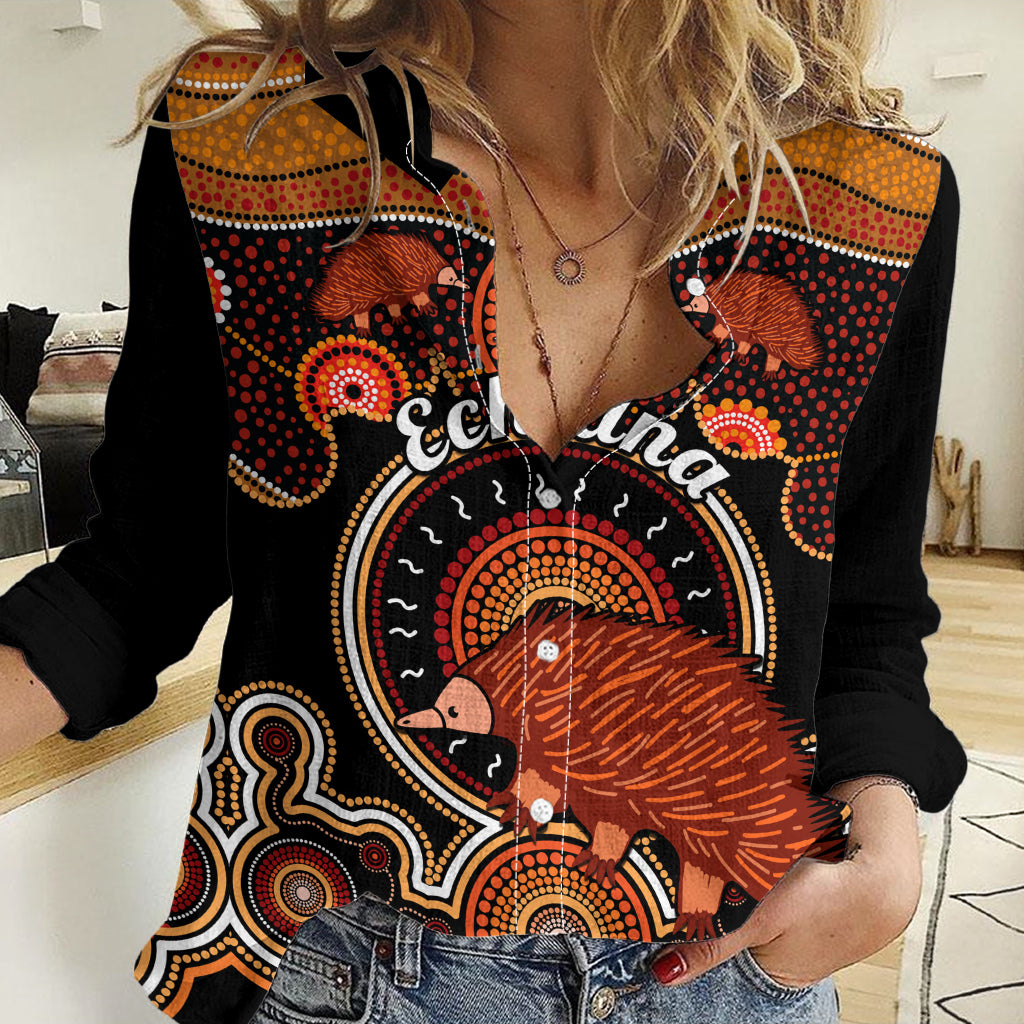 Personalised Australian Astrology Women Casual Shirt Aboriginal Echidna Zodiac Sign LT14