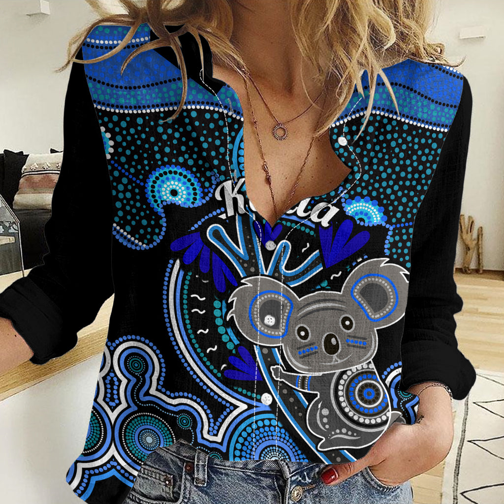 Personalised Australian Astrology Women Casual Shirt Aboriginal Koala Zodiac Sign LT14