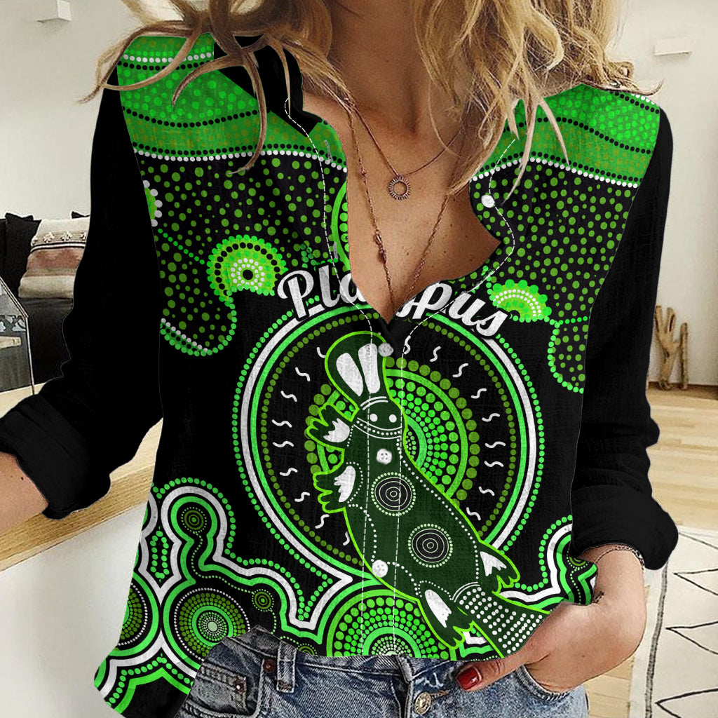 Personalised Australian Astrology Women Casual Shirt Aboriginal Platypus Zodiac Sign LT14