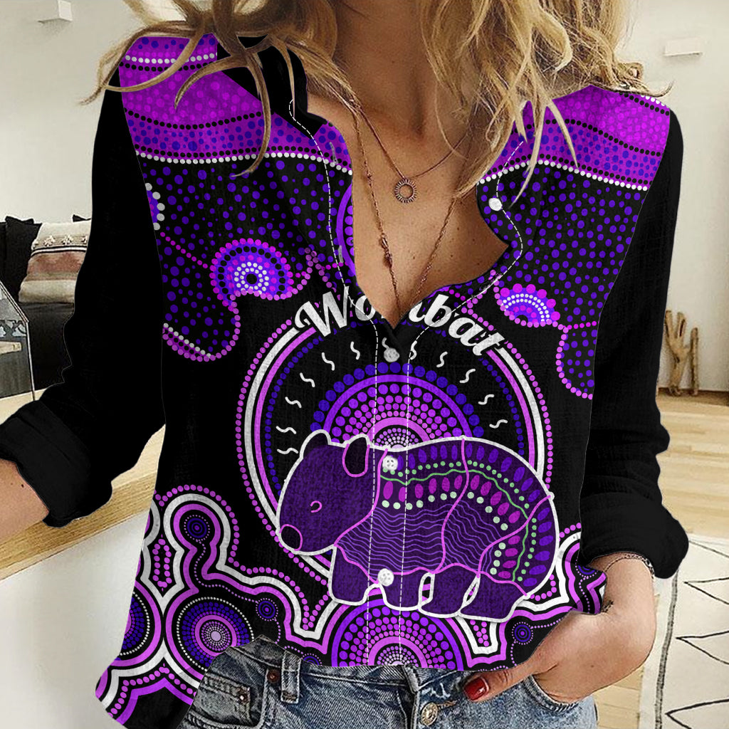 Personalised Australian Astrology Women Casual Shirt Aboriginal Wombat Zodiac Sign LT14