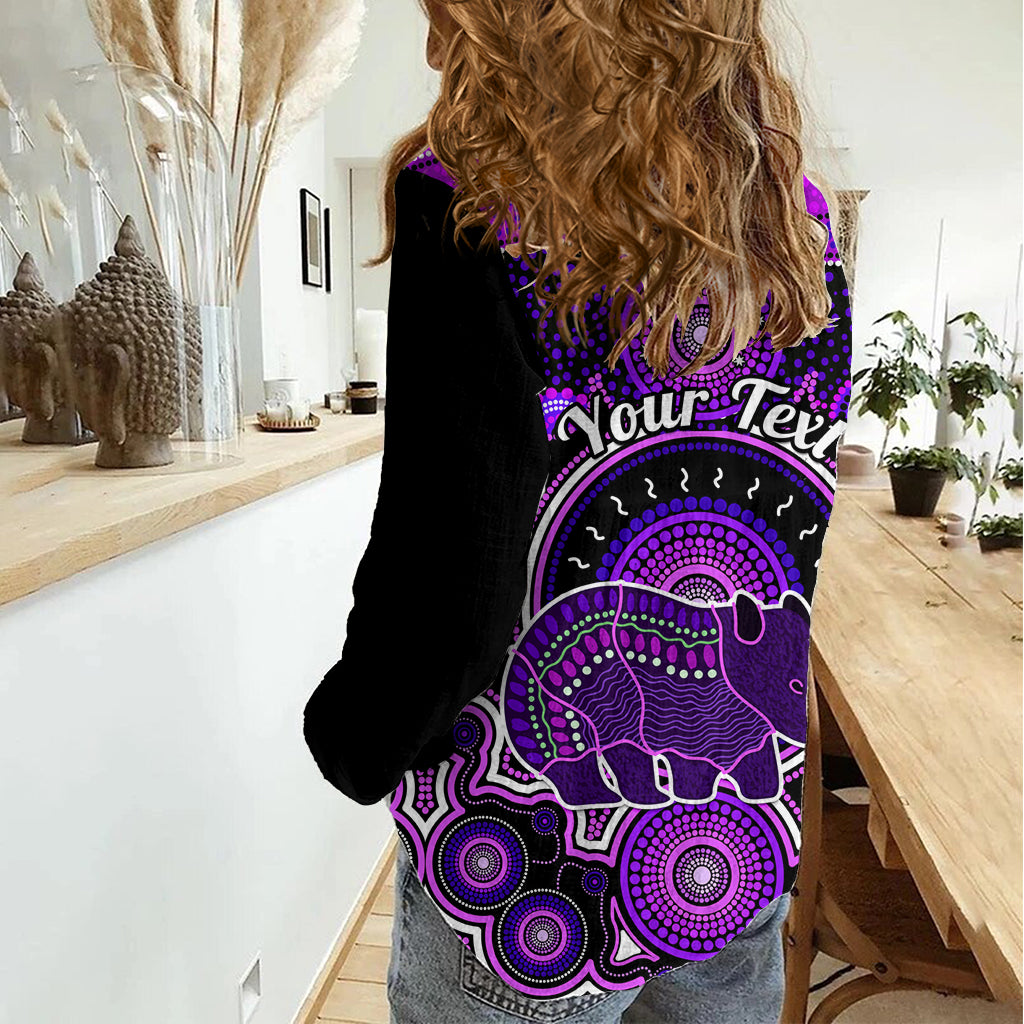 Personalised Australian Astrology Women Casual Shirt Aboriginal Wombat Zodiac Sign LT14