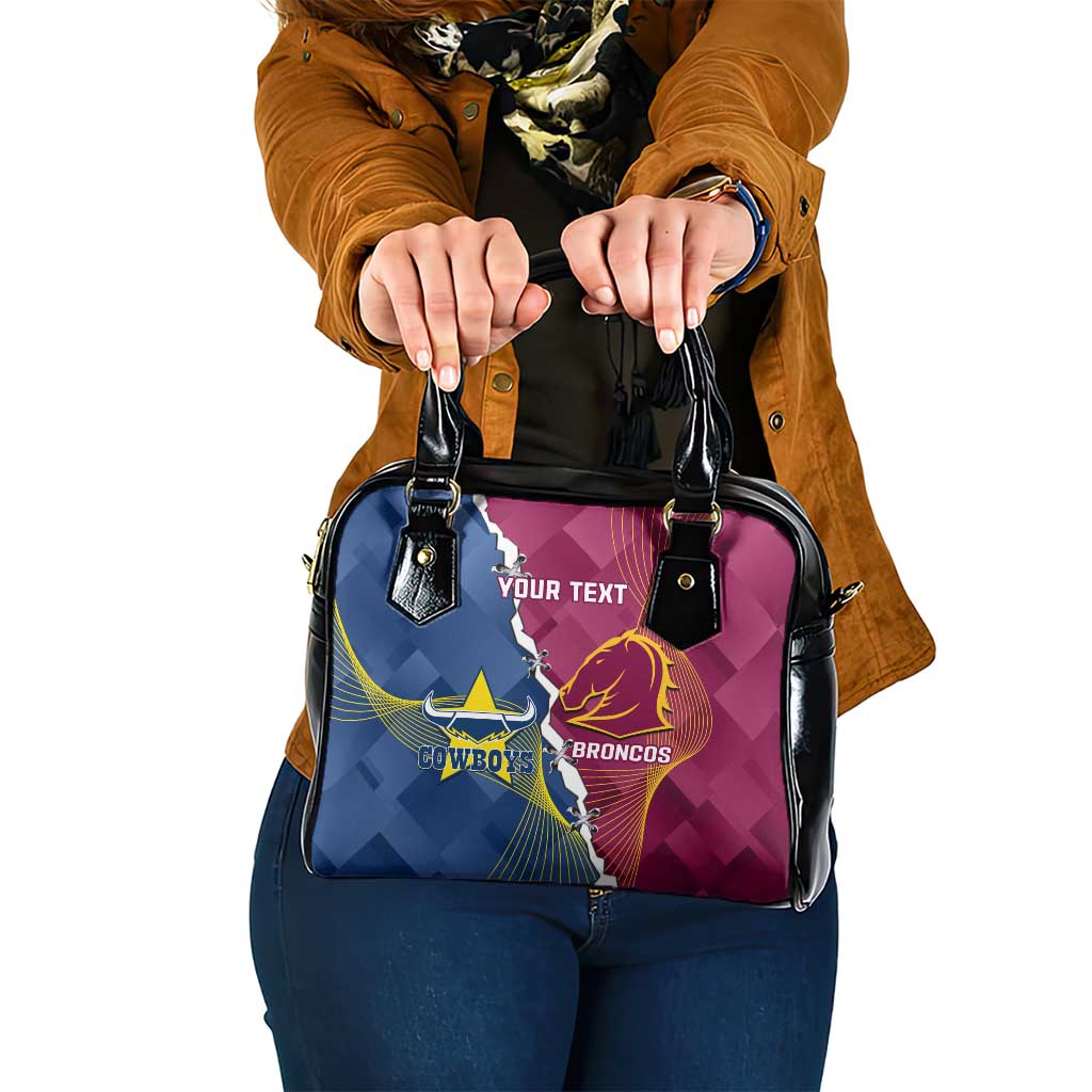 Custom Cowboys And Broncos Rugby Shoulder Handbag Dynamic Style