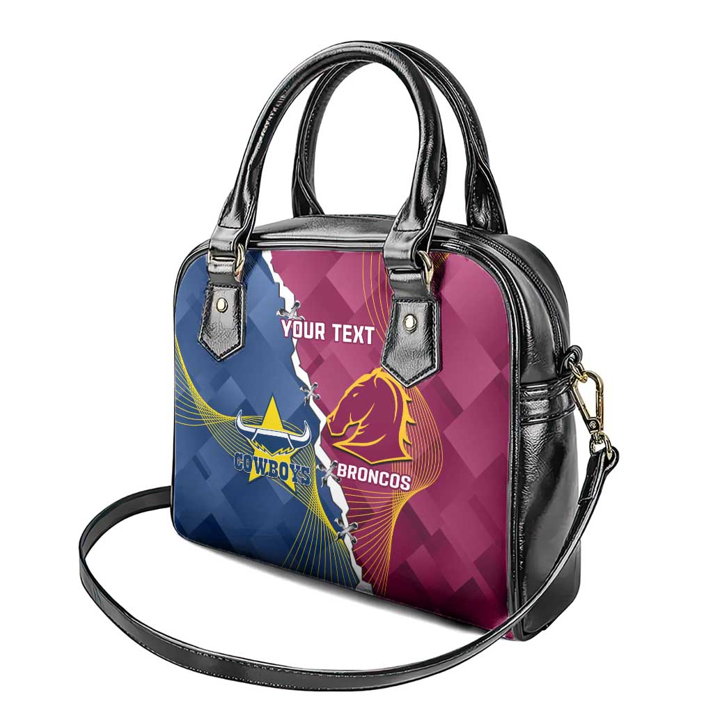 Custom Cowboys And Broncos Rugby Shoulder Handbag Dynamic Style