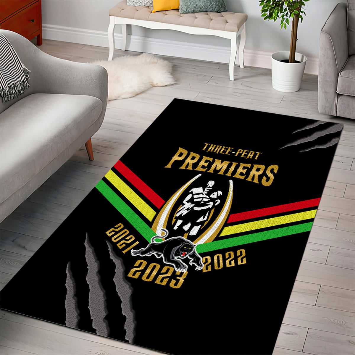 nrl-panthers-area-rug-premiers-2023-three-peat-proud-of-our-boys-black